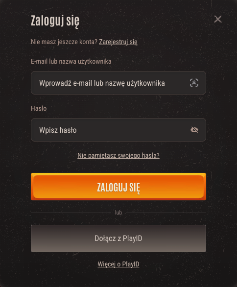 Neon54 casino login ekran logowania